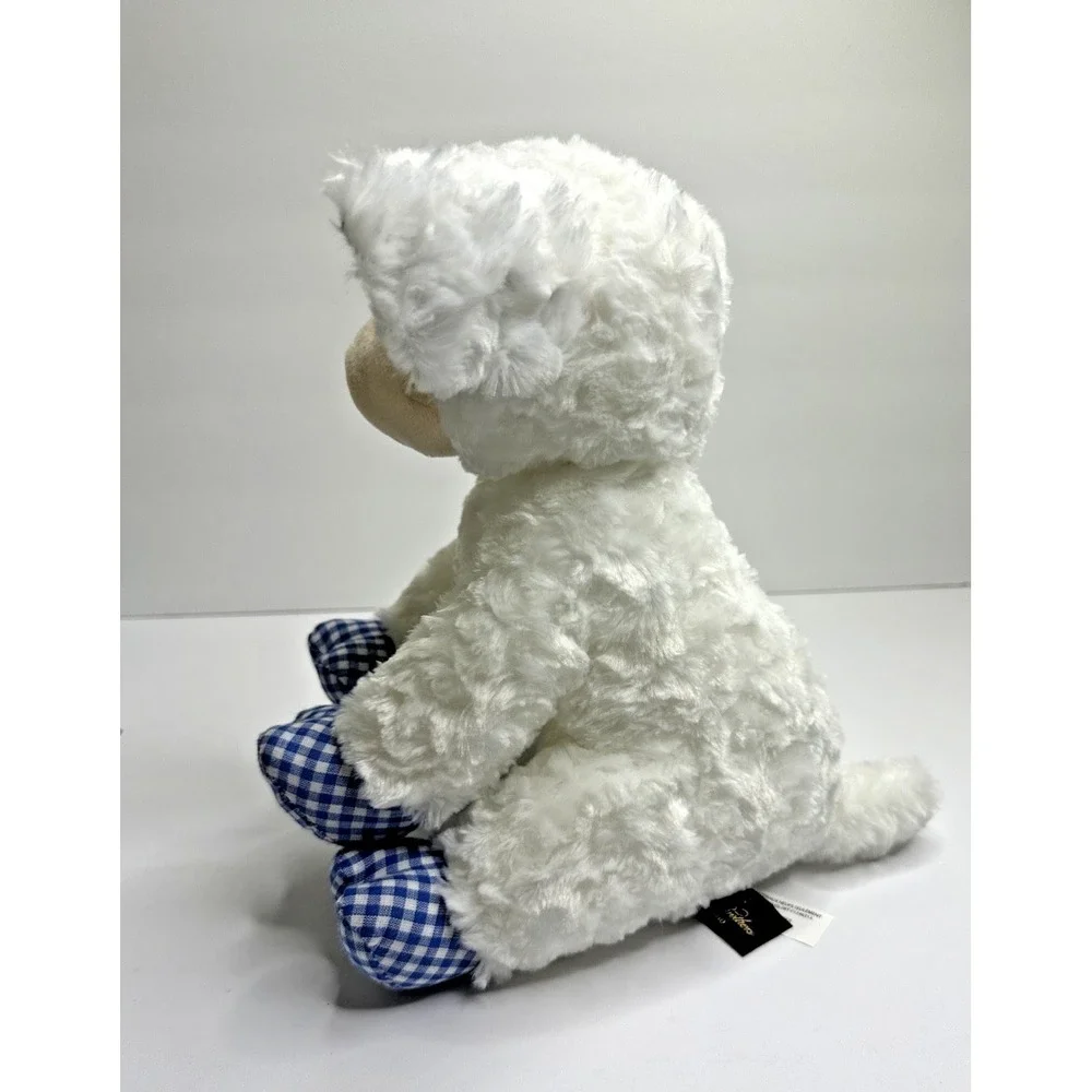 GUND Brooks Brothers Lamb‎ Blue Gingham Feet Ears White Swirl Plush Stuffed